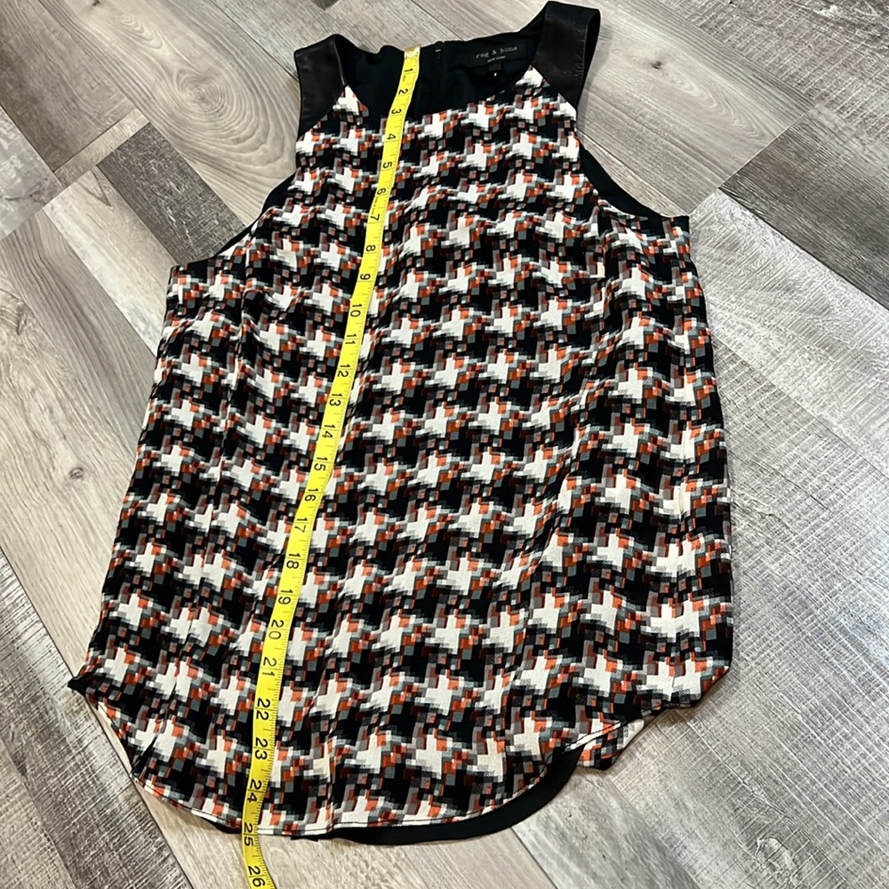 Rag and Bone sleeveless‎ silk & lamb leather top size Small - Picture 4 of 10